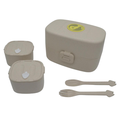 Lunchbox/Brotdose - Bento Box -  Fassungsvermögen 0,86 Liter - Pink - Beige