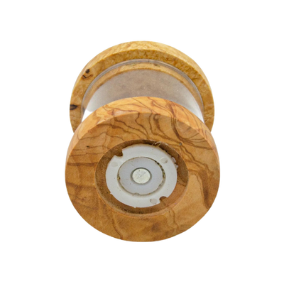 Kräutermühle aus Olivenholz - gefüllt mit Kräutern | Höhe: 13cm