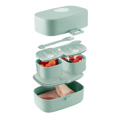 Lunchbox/Brotdose - Bento Box -  Fassungsvermögen 0,86 Liter - Pink - Beige