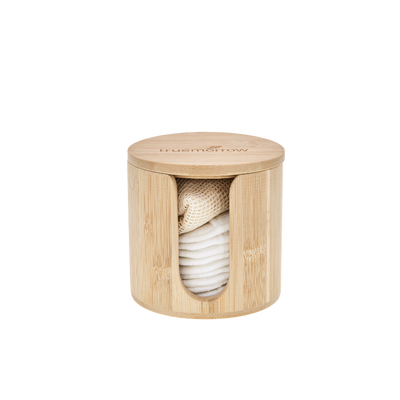 Abschminkpads (10 Stück) mit Bambus Box - Anthrazit &  Weiß