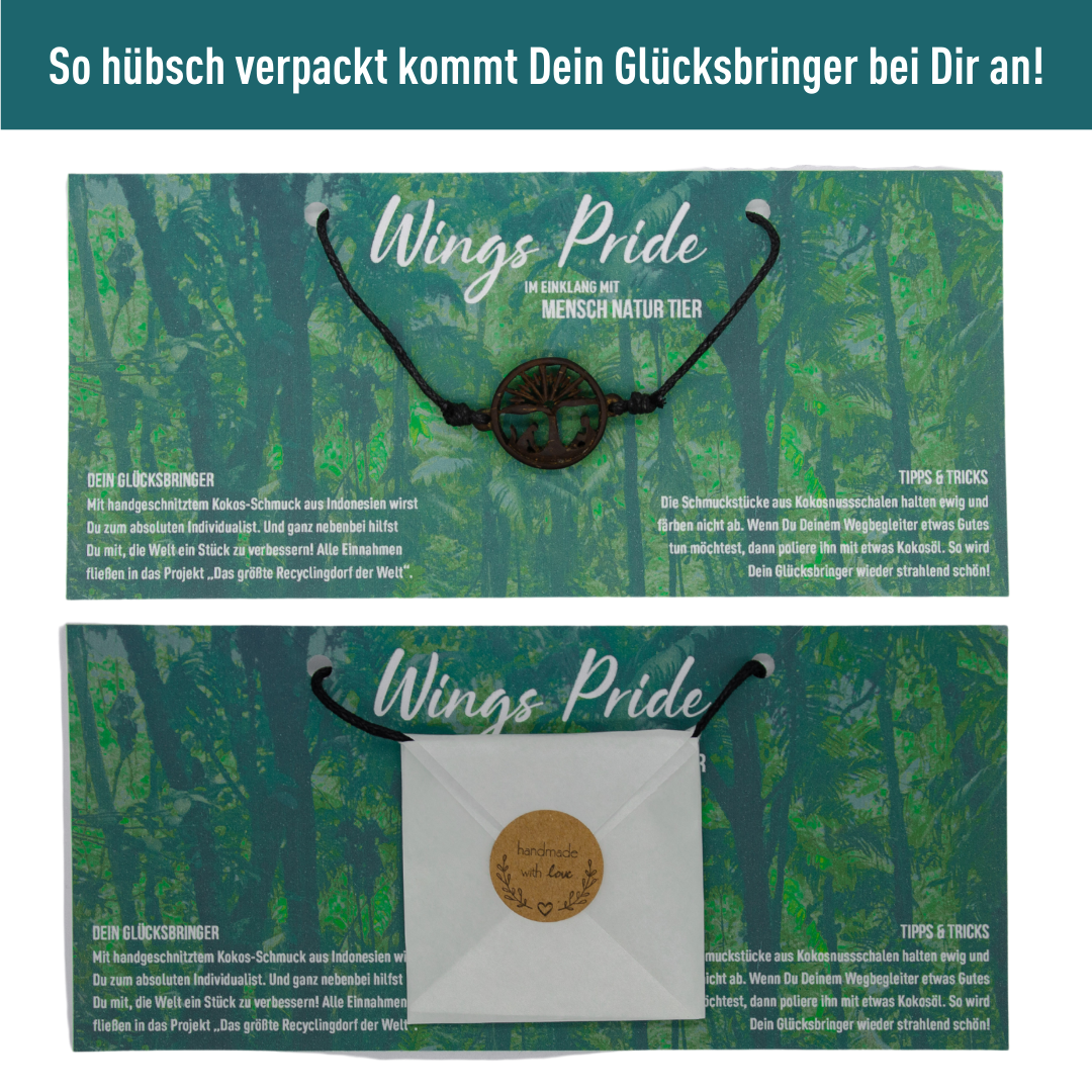 WINGS PRIDE Armband Project Wings Glücksbringer handmade