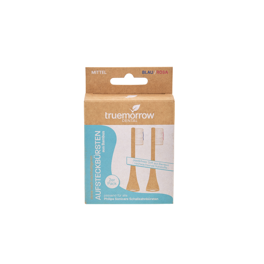 Aufsteckbürsten aus Bambus für Philips Sonicare - Bambus Zahnbürste elektrisch - 2er-Pack