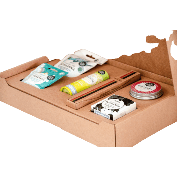 Nachhaltige Geschenkbox - Plastikfreie Körperpflege mit verschiedenen Produkten - Ben&Anna