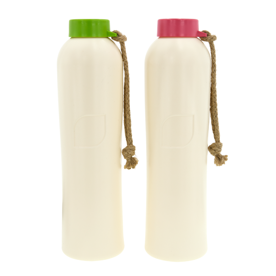 Nachhaltige Trinkflasche aus Zuckerroh - PureFeel - Lime & Pink
