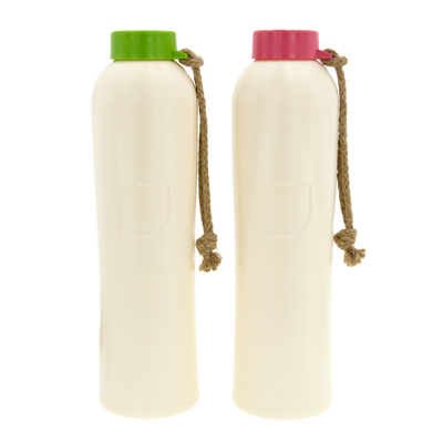 Nachhaltige Trinkflasche aus Zuckerroh - PureFeel - Lime & Pink