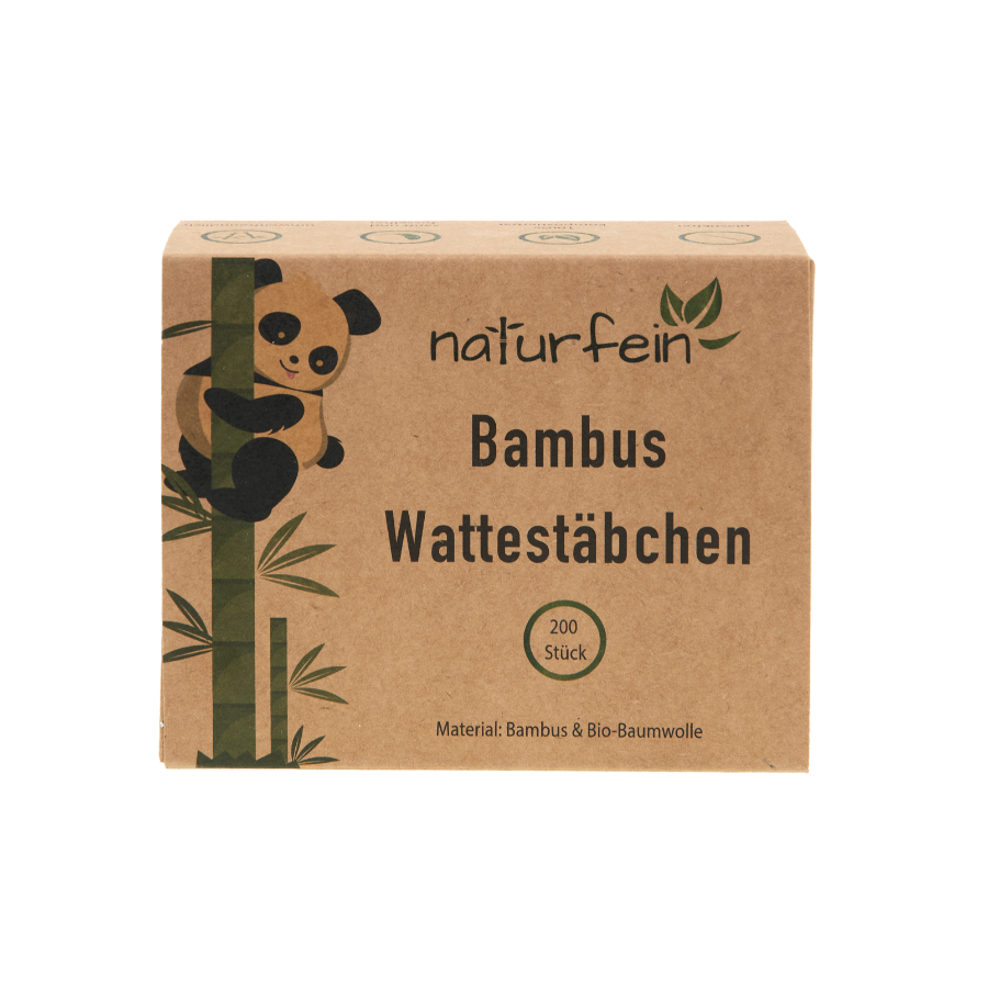 Wattestäbchen - aus Bambus & Bio-Baumwolle - 200 Stück